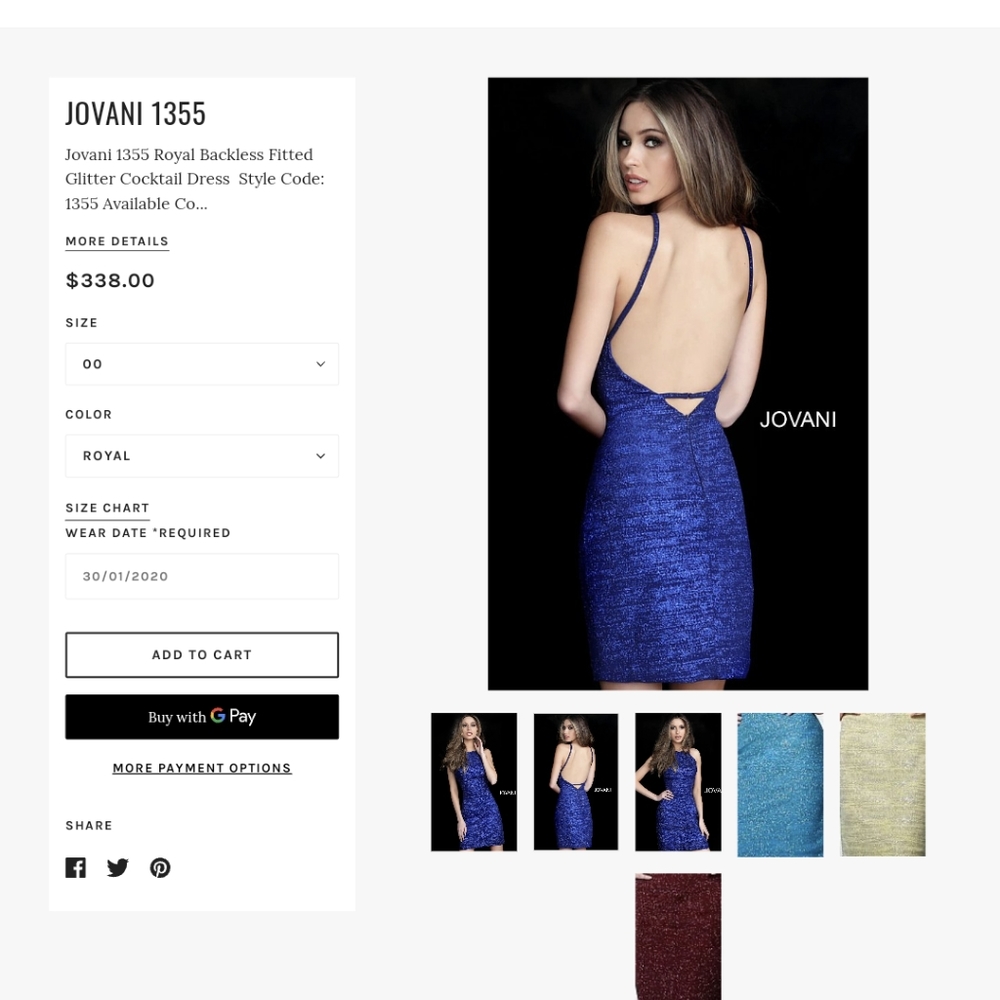 Jovani Shimmer Cocktail Dress - Picture 5 of 5